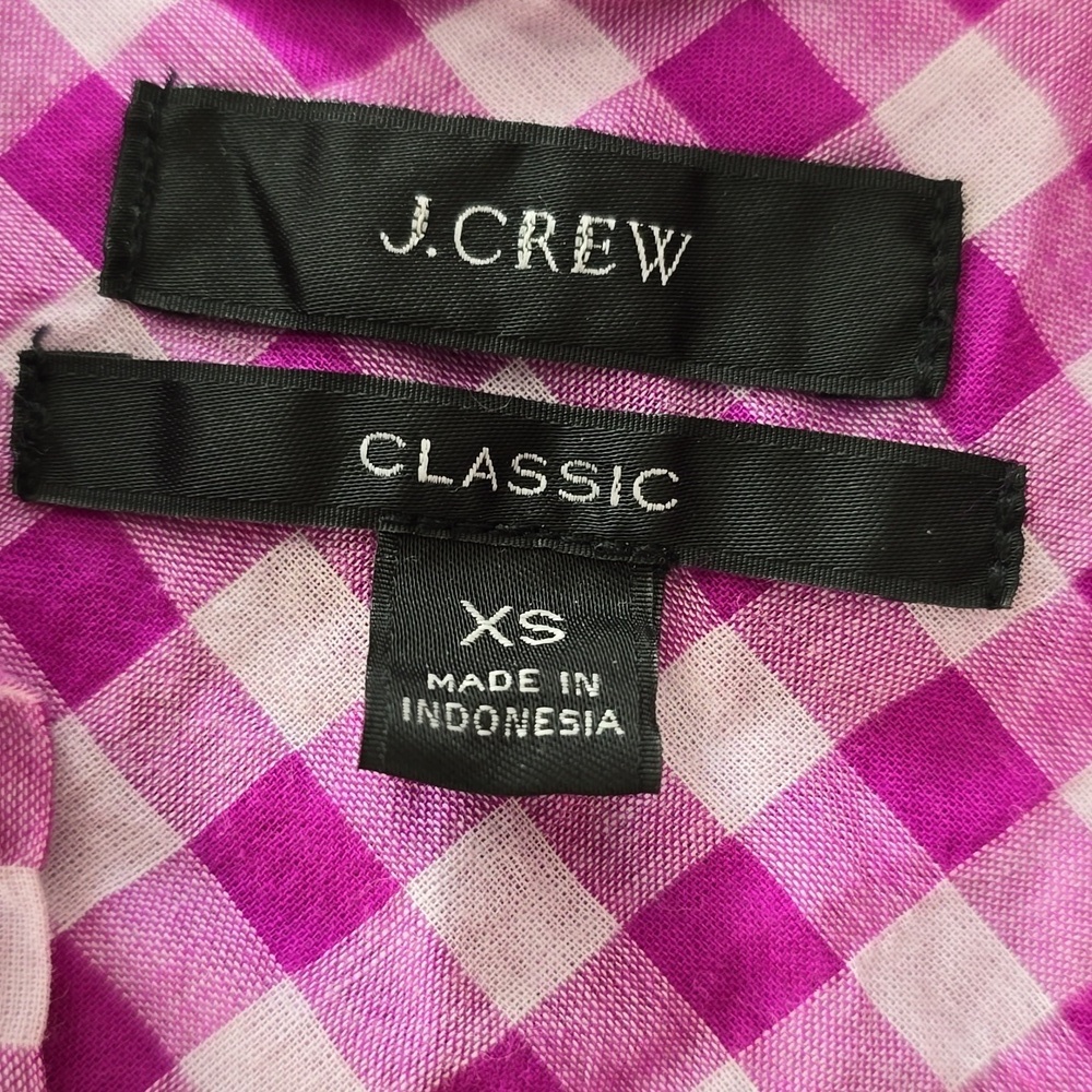 J. Crew Gingham Pullover 1/2 Button Up Shirt - Picture 3 of 10